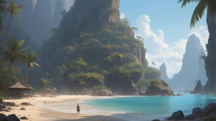 tropical beaches with crystal clear waters art .jpeg