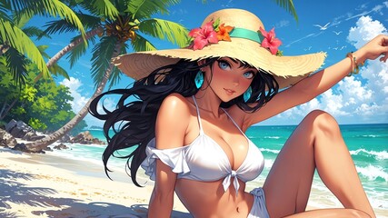 tropical beaches with crystal clear waters art .jpeg