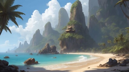 tropical beaches with crystal clear waters art .jpeg