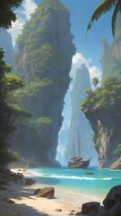 tropical beaches with crystal clear waters art .jpeg