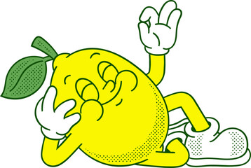 Lemon Fruit Mascot Character Illustration