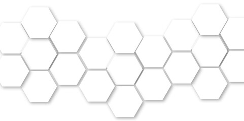 Vector abstract white technology hexagon background. Digital futuristic banner technology concept background. Geometric hexagon. Computer network concept.