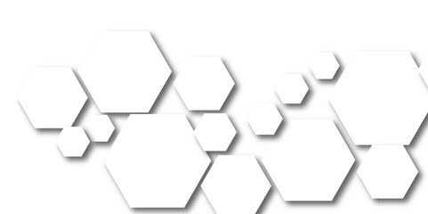 Vector abstract white technology hexagon background. Digital futuristic banner technology concept background. Geometric hexagon. Computer network concept.