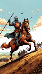 Fototapeta premium knight on horseback