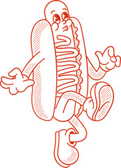Hot Dog Mascot Character Illustration