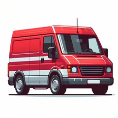 Modern Cargo Van flat vector illustration isolated on a white background