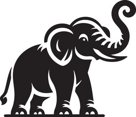 Asian elephant icon isolated on a white background. Asian elephant logo illustration.