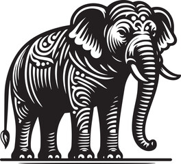 Asian elephant icon isolated on a white background. Asian elephant logo illustration.