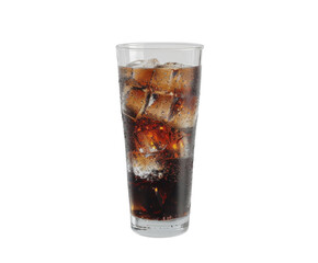 Glass of soda with ice cubes