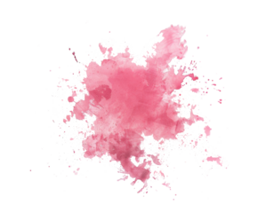 Pink watercolor splash on white background