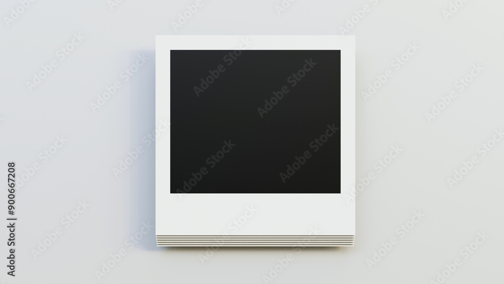 Poster blank photo frames on a white background. empty white photo frame. realistic horizontal photo card f