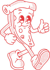 Pizza Mascot Character Illustration