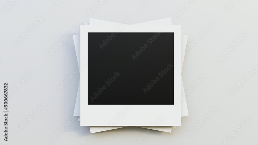 Poster blank photo frames on a white background. empty white photo frame. realistic horizontal photo card f