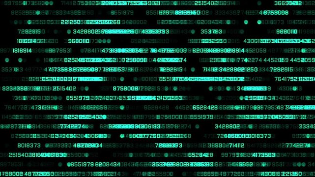Digital numbers codes moving  in cyberspace - Technology background
