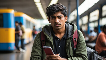 Naklejka premium portrait of Indian man 