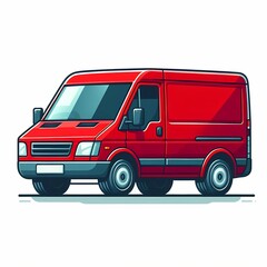 Modern Cargo Van flat vector illustration isolated on a white background