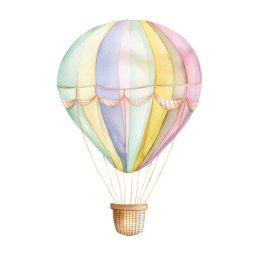 recommend clip art: Watercolor for colorful balloon clip art element illustration