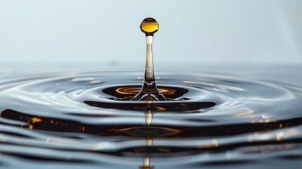 Refreshing Essential Oil Drop on White Background