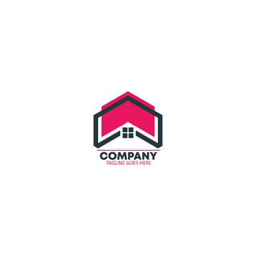 Simple real estate logo design template 