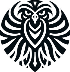 Fototapeta premium tribal Tattoo art design of eagle logo silhouette 