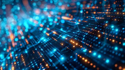 Abstract Digital Data Binary Code Background for AI, Symbolizing Technology, Information, and Cybersecurity.