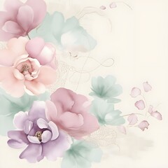 Elegant Floral Watercolor Background, created with generative AI technology
