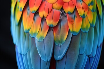 Obraz premium A macaw's colorful feathers