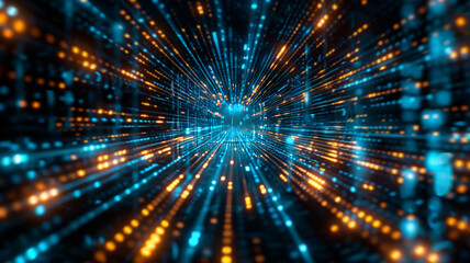 Abstract Digital Data Binary Code Background for AI, Symbolizing Technology, Information, and Cybersecurity.