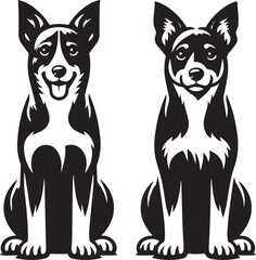 Australian kelpie dog icon isolated on a white background. Australian kelpie dog logo illustration.