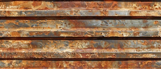 Ultrawide Rusty Ribbed Metal Wall Texture