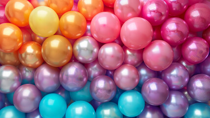 A cheerful display of an assortment of colorful balloons