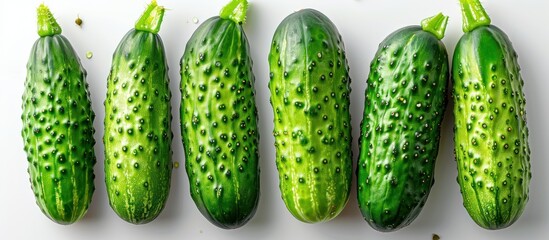 beautiful natural cucumbers that are ripe and fresh. Isolated on white background