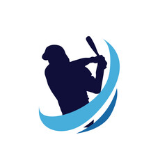 baseball action sports logo silhouette