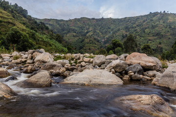 Nyamwamba river in Kilembe village, Uganda