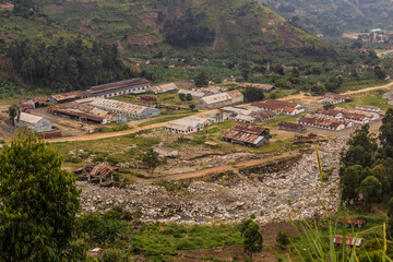Naklejka premium Aerial view of Kilembe copper mines, Uganda