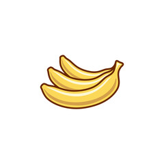 Banana icon. Logo template. Fruit icon. Ripe fruit. Fresh fruits. Food icon. Symbol of vegetarianism. Healthy food. Proper nutrition. Delicious fresh fruit. Banana sign. Three bananas.