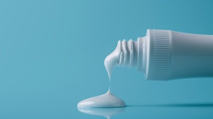 A tube of toothpaste with a small amount squeezed out, ready for application