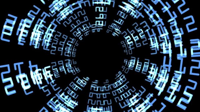 Digital numbers tunnel - Technology background