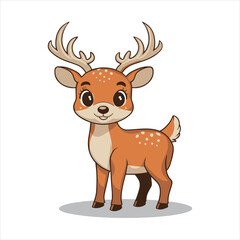 Baby deer colorful style premium vector art illustration 