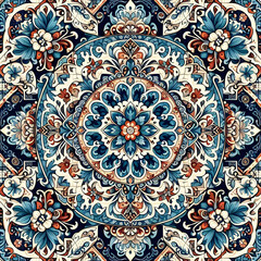 simple Azulejo ethnic portuguese seamless pattern