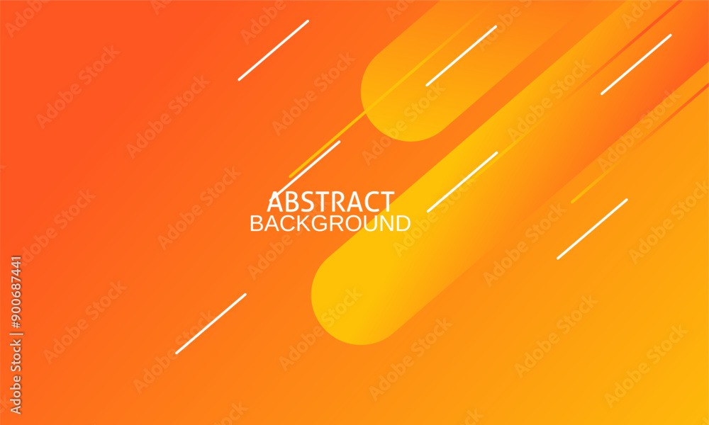 Fototapete orange rounded geometric shapes background. abstract geometric shapes. with white lines vector gradi