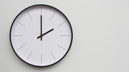 Wall Clock Showing 14.00/02.00 O'Clock on White Wooden Surface - Perfect for Time Management and...
