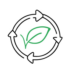 eco recycling icon, vector, black and green, sustainability concept, Earth Day, America Recycles Day, Global Recycling Day
