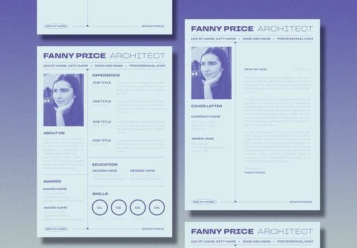 Violet & Blue Resume with Bold Typography