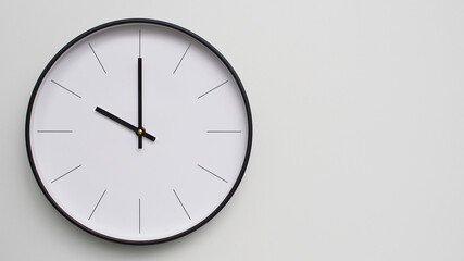 Wall Clock Showing 10.00/22.00 O'Clock on White Wooden Surface - Perfect for Time Management and...