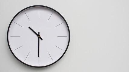 Wall Clock Showing 22.30, 10.30 O'Clock on White Wooden Surface - Perfect for Time Management and...
