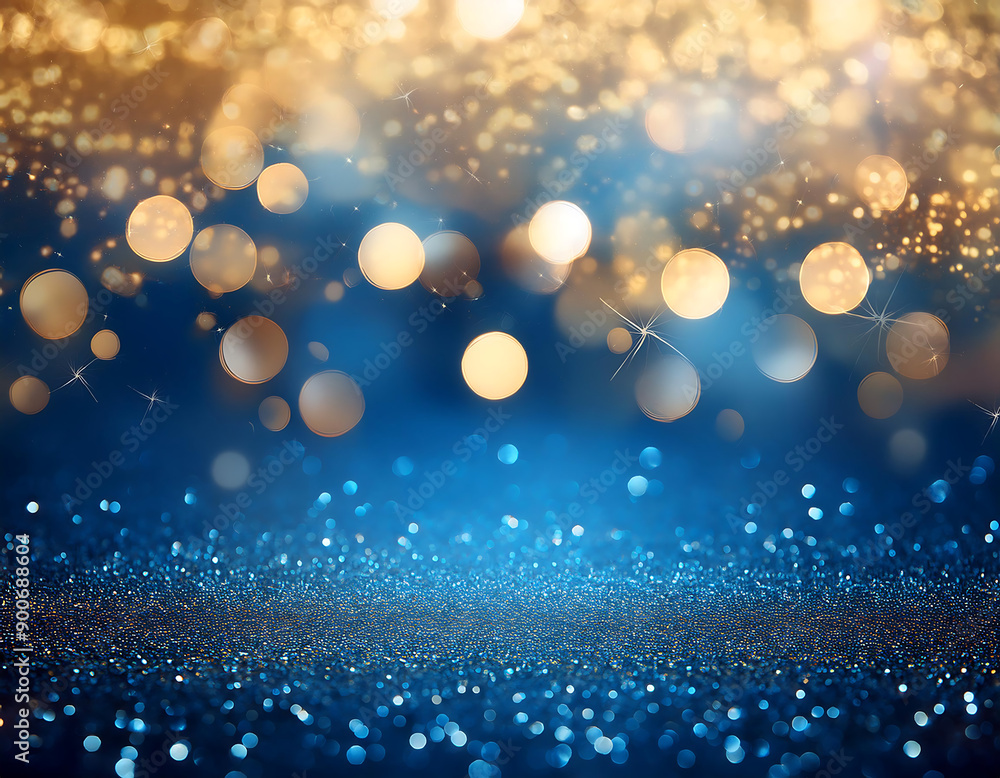 Aufkleber firefly blue and gold abstract background- capture a mesmerizing blue and gold abstract background w