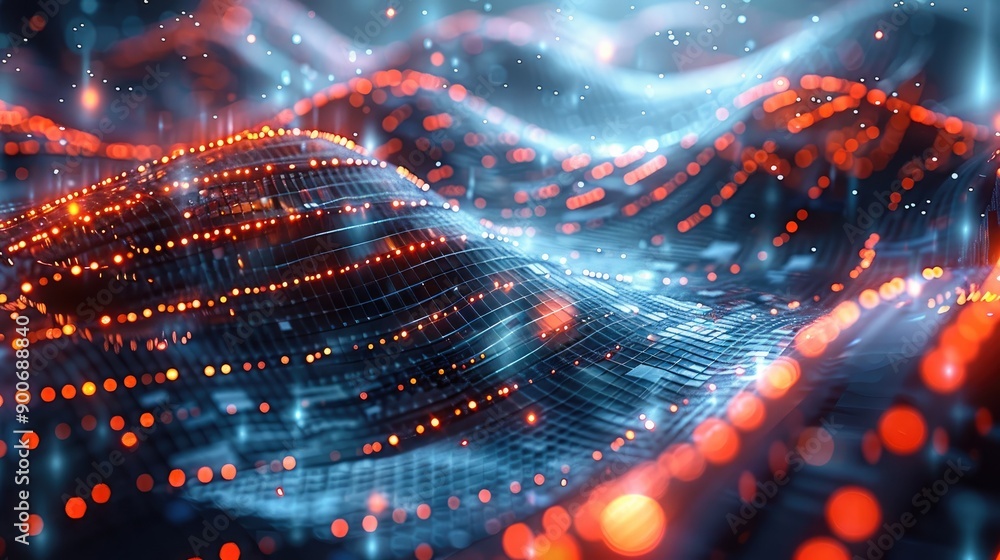 Aufkleber An abstract 3D representation of a financial chart, wallpaper or background for technology themes. Highlight the dynamic visuals and modern. Generative AI.