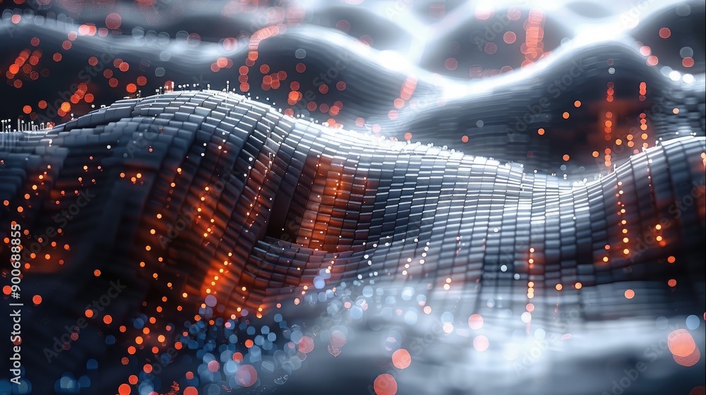Aufkleber An abstract 3D representation of a financial chart, wallpaper or background for technology themes. Highlight the dynamic visuals and modern. Generative AI.