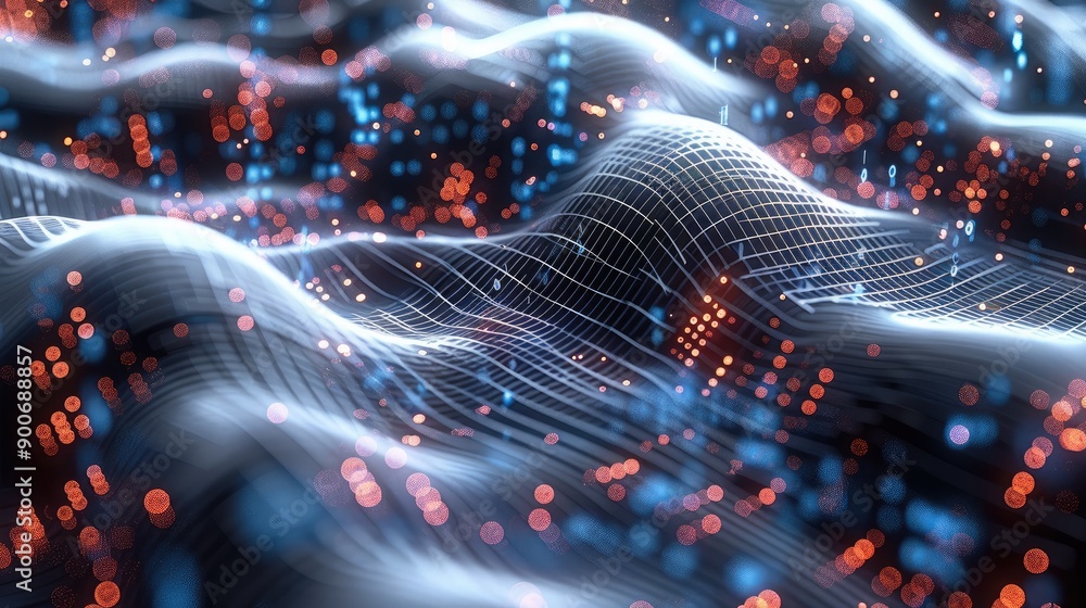 Aufkleber An abstract 3D representation of a financial chart, wallpaper or background for technology themes. Highlight the dynamic visuals and modern. Generative AI.